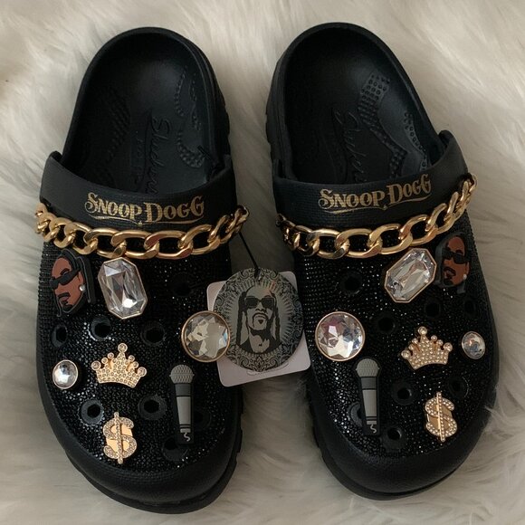 SKECHERS X Snoop Dogg Arch Fit Footsteps Rolling N Gold Clog Sandals  Sz 8 - Picture 1 of 7